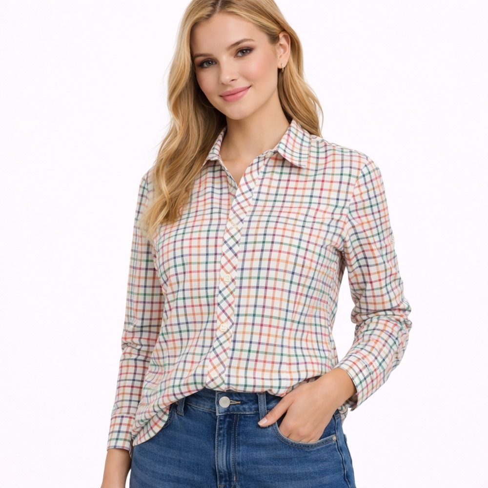 Talbots Button Down Shirt XS Multi-Color Plaid